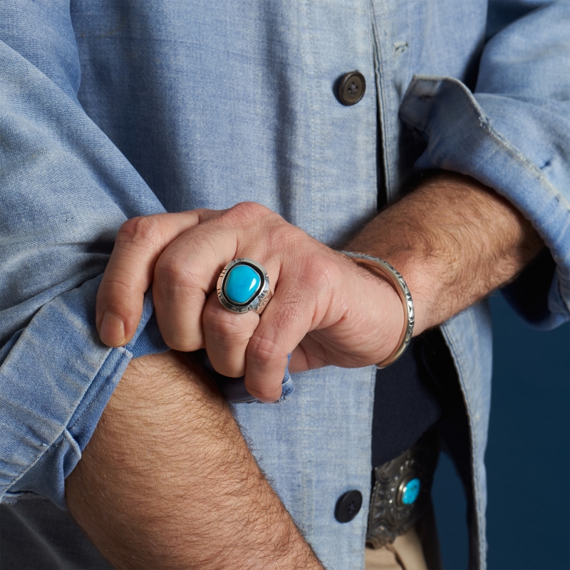 Navajo ring in turquoise and silver BA1523 - Harpo Paris