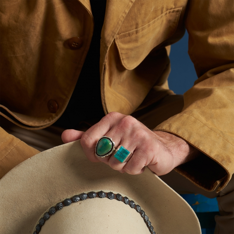 Bague Navajo turquoise et argent BA1556 - Harpo Paris