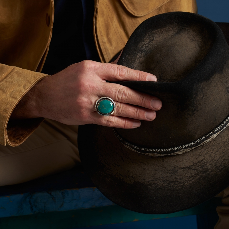 Turquoise and silver ring BA1575 - Harpo Paris