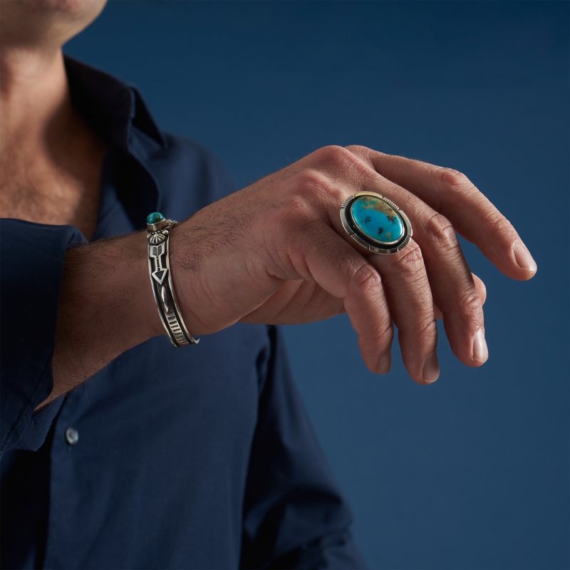 BA1549 bague Navajo en turquoise  et argent - Harpo Paris