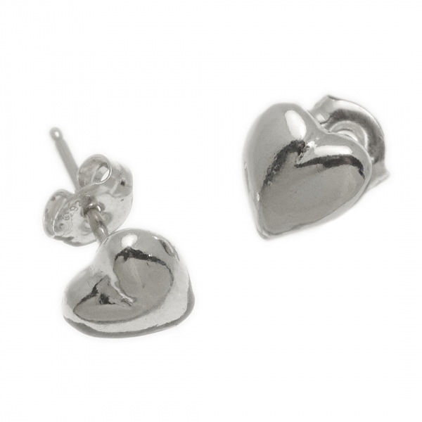 BOW106 Hearts studs silver...