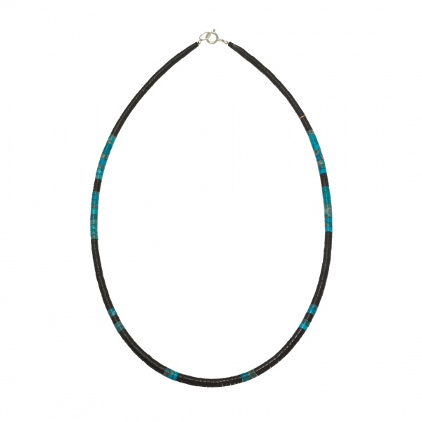 Collier pueblo en perle de turquoise et jai COP24 - Harpo paris