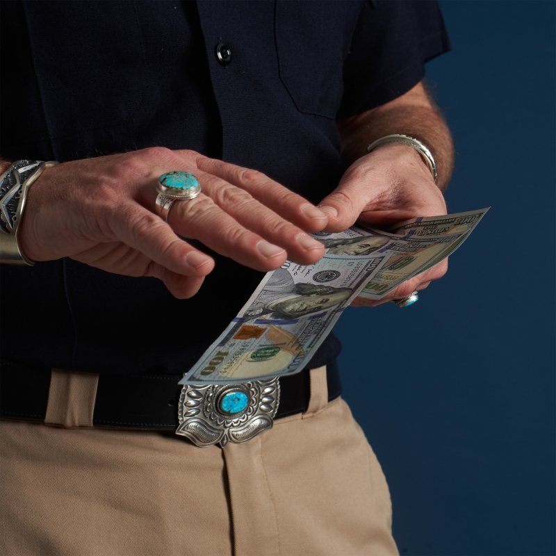 Turquoise and silver Navajo ring BA1510 - Harpo Paris