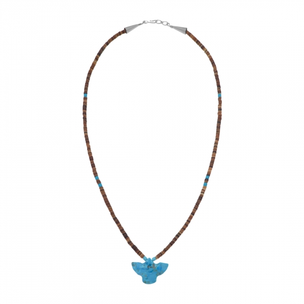 COw46 turquoise eagle necklace