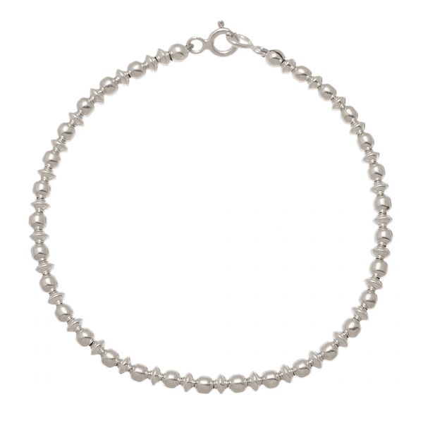 Silver beads bracelet BR879 - Harpo Paris