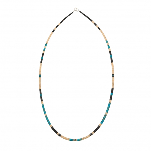 Collier Pueblo en turquoise et coquillage - Harpo Paris