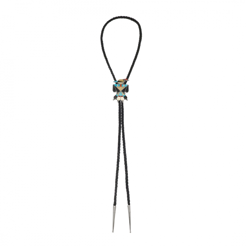 BT67 Zuni Bolo Tie, Thunderbird inlay and silver - Harpo Paris