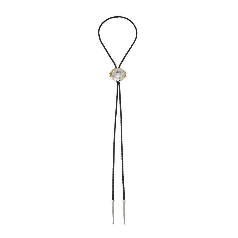 Bolo tie Zuni Sunface en marqueterie, BT71 - Harpo Paris