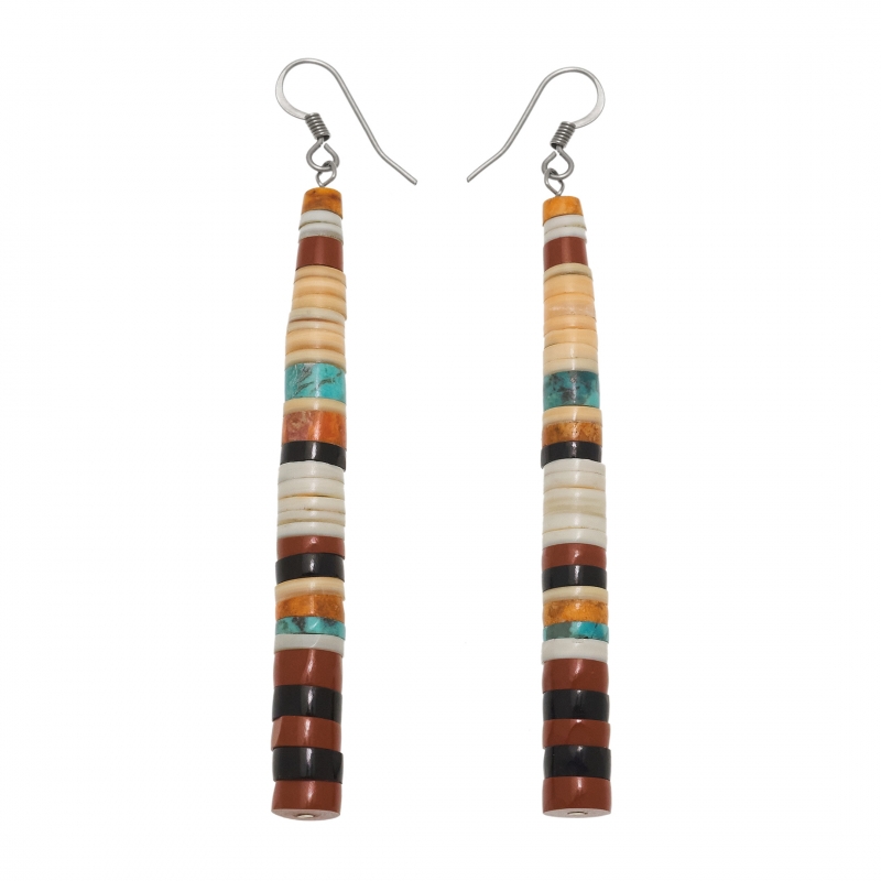 Pueblo earrings in Heishi beads BO400 - Harpo Paris