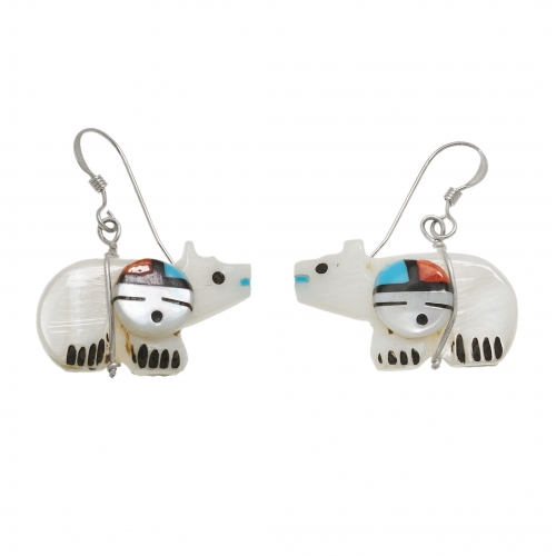 Bear earrings in mother-of-pearl BO424 - Harpo Paris