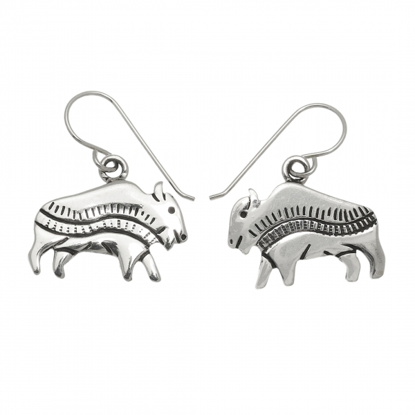 Silver buffalo earrings BO415 - Harpo Paris