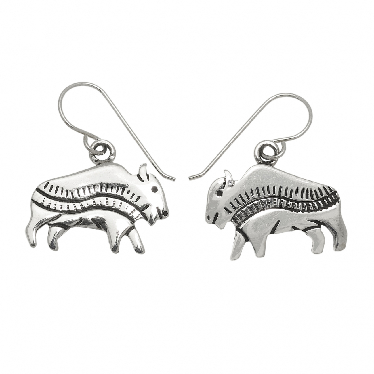 Boucles d'oreilles bison argent - Harpo Paris