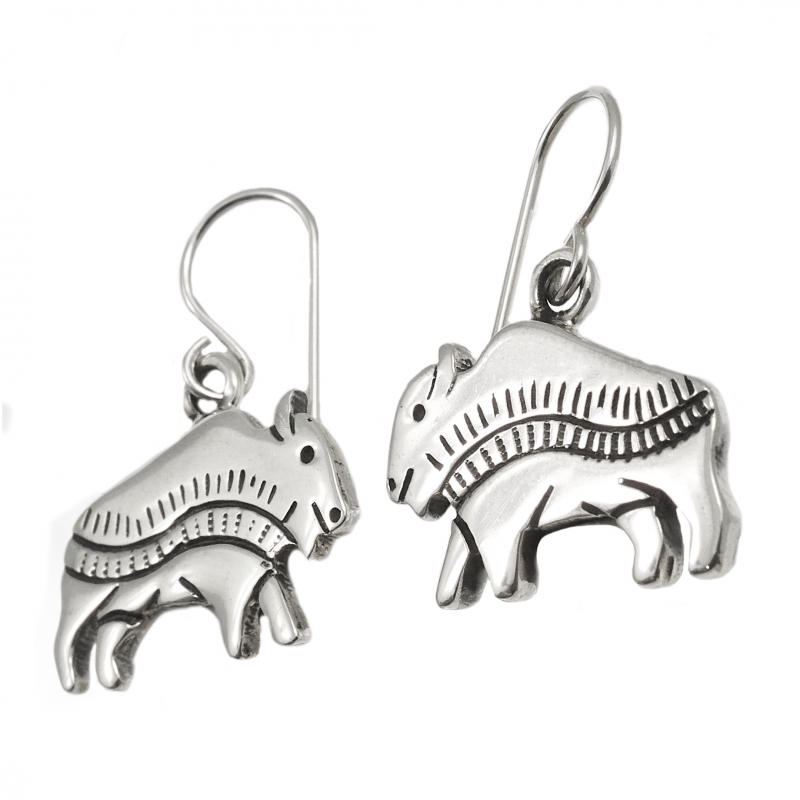 Silver buffalo earrings BO415 - Harpo Paris