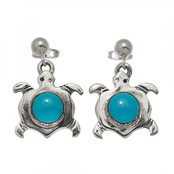 Turtle turquoise earrings BO421 - Harpo Paris