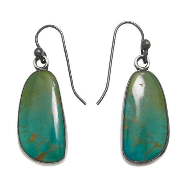 Navajo earrings slices of turquoise BO399 - Harpo Paris