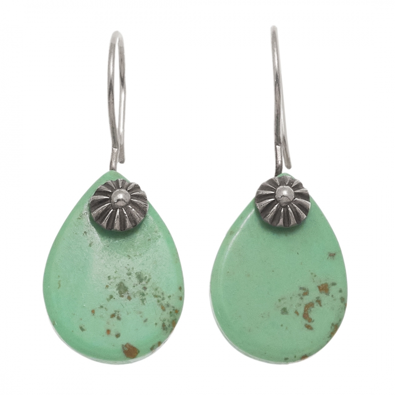 Boucles d'oreilles tranches de turquoise BO397 - Harpo Paris