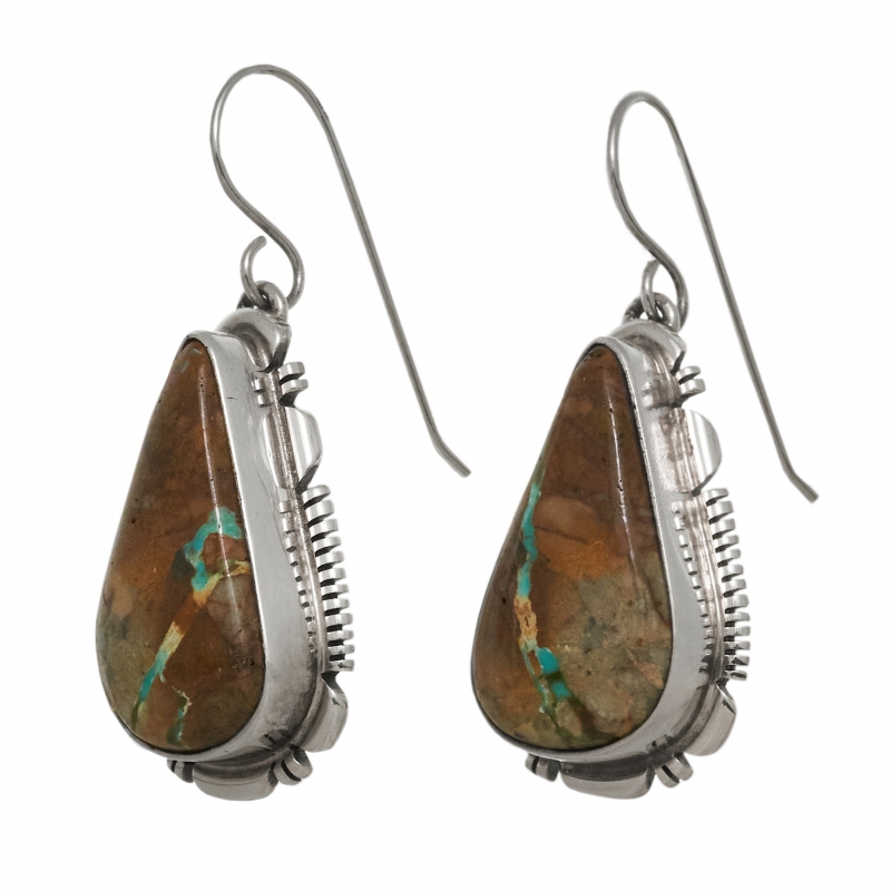 Navajo earrings turquoise BO443 - Harpo Paris