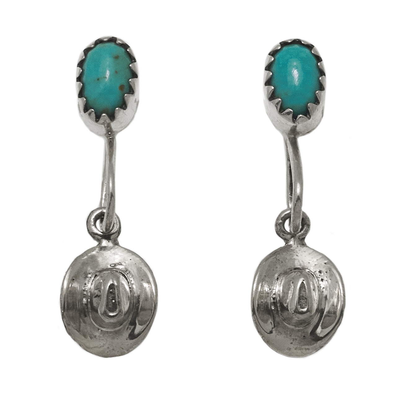 Boucles d'oreilles en turquoise et argent BO235 - Harpo Paris