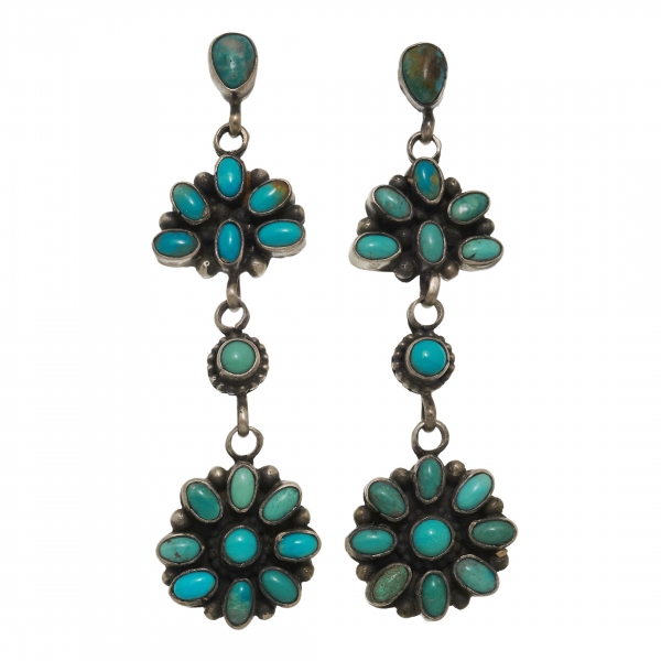 Boucles d'oreilles Turquoise et argent BO446 - Harpo Paris