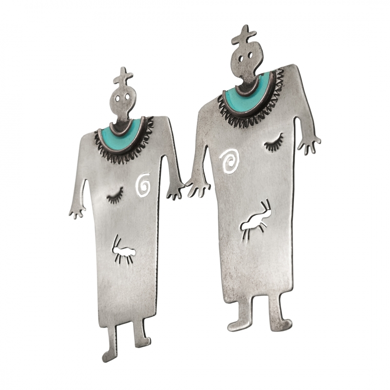 character-shaped silver earrings BO464 - Harpo Paris