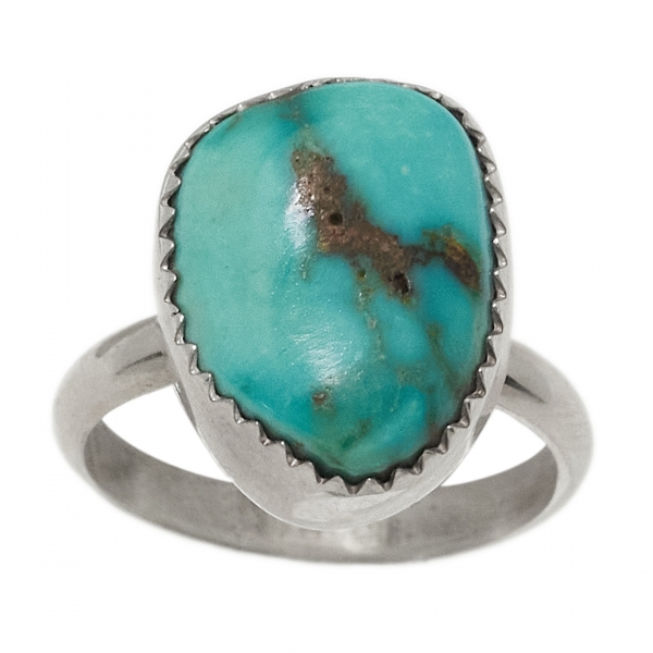 Turquoise and silver ring BA1585 - Harpo Paris