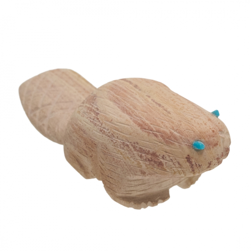 Zuni sandstone beaver fetish FE246 - Harpo Paris