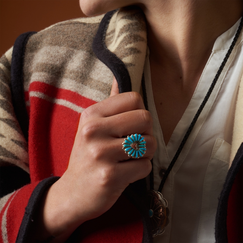 Turquoise heart-shaped ring BA1603 - Harpo Paris