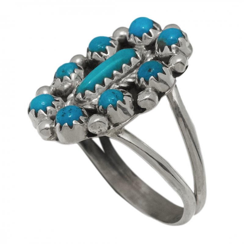 Bague Cactus Flower sertie de turquoises BA1604 - Harpo Paris