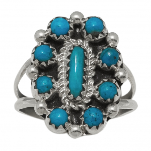 Bague Cactus Flower sertie de turquoises BA1604 - Harpo Paris