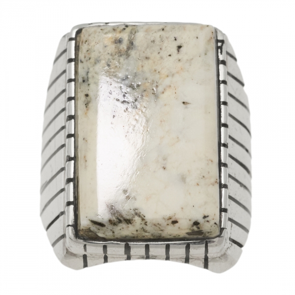 Bague white buffalo en argent massif BA1613 - Harpo Paris