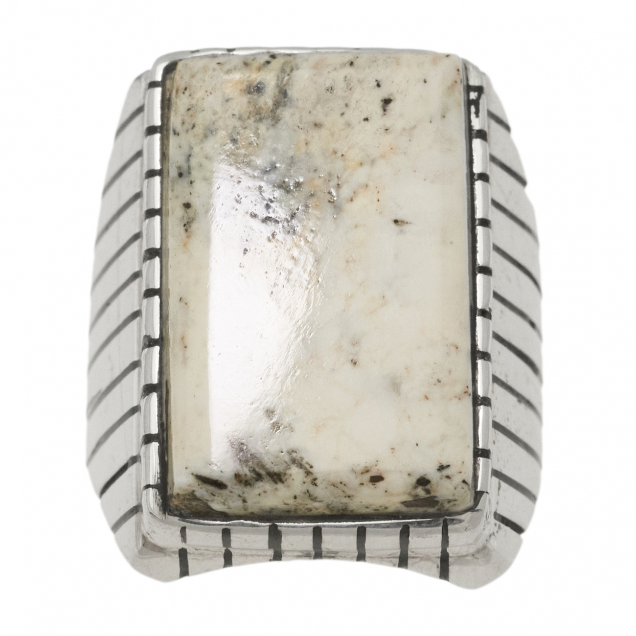 Bague white buffalo en argent massif BA1613 - Harpo Paris