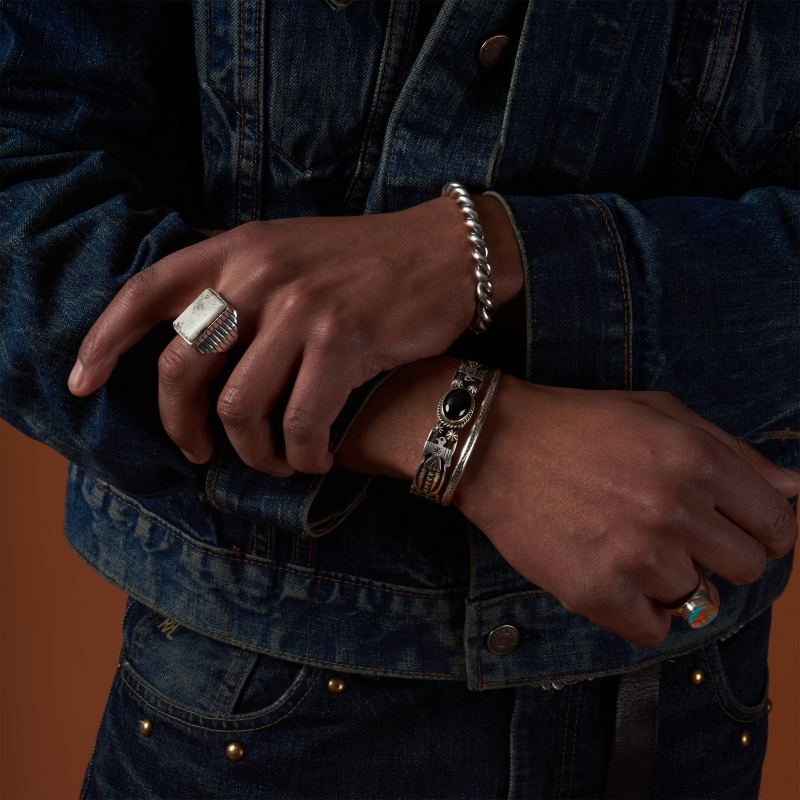 Bague white buffalo en argent massif BA1613 - Harpo Paris