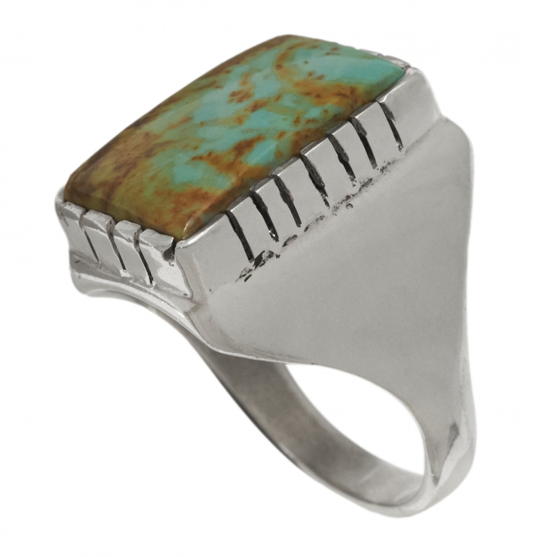 Bague Navajo en turquoise et argent BA1612 - Harpo Paris