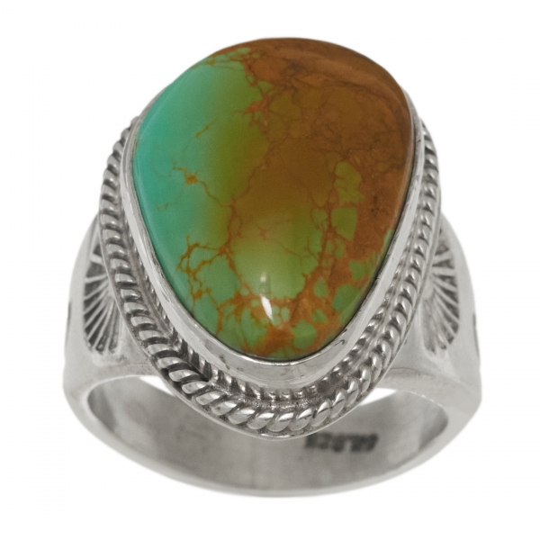 Turquoise and silver ring BA1621 - Harpo Paris