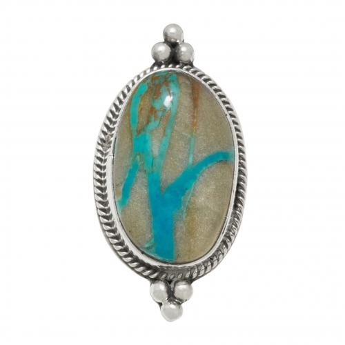 Turquoise and silver ring BA1617 - Harpo Paris