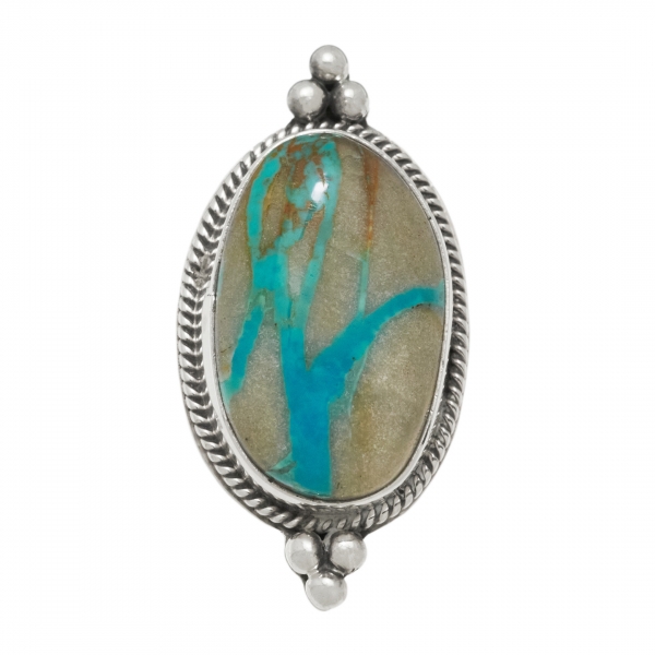 Turquoise and silver ring BA1617 - Harpo Paris