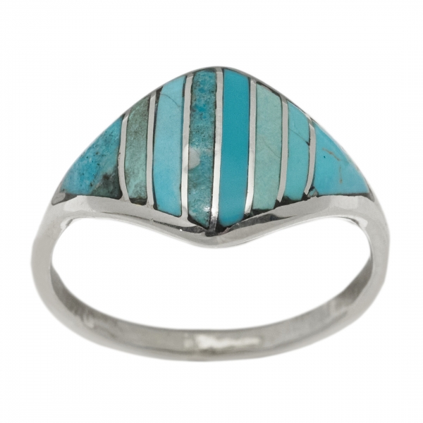 BA1605 Bague turquoise et...