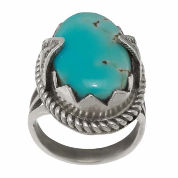 Bague turquoise sertie en argent massif BA1618 - Harpo Paris