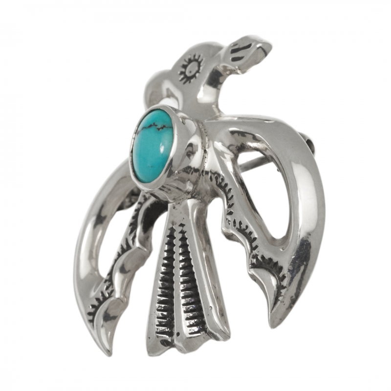 Broche Navajo en argent BRO95 Thunderbird - Harpo Paris