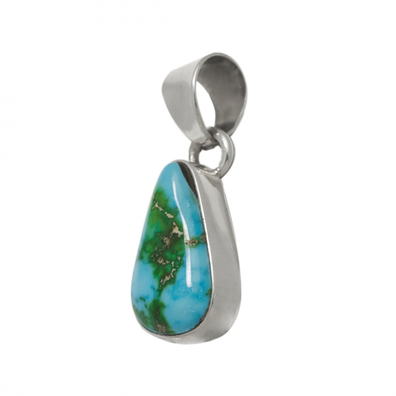 Navajo pendant in turquoise and silver PE584 - Harpo Paris