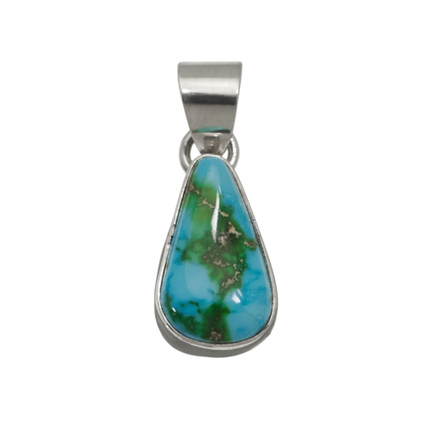 Pendentif Navajo turquoise et argent PE584 - Harpo Paris