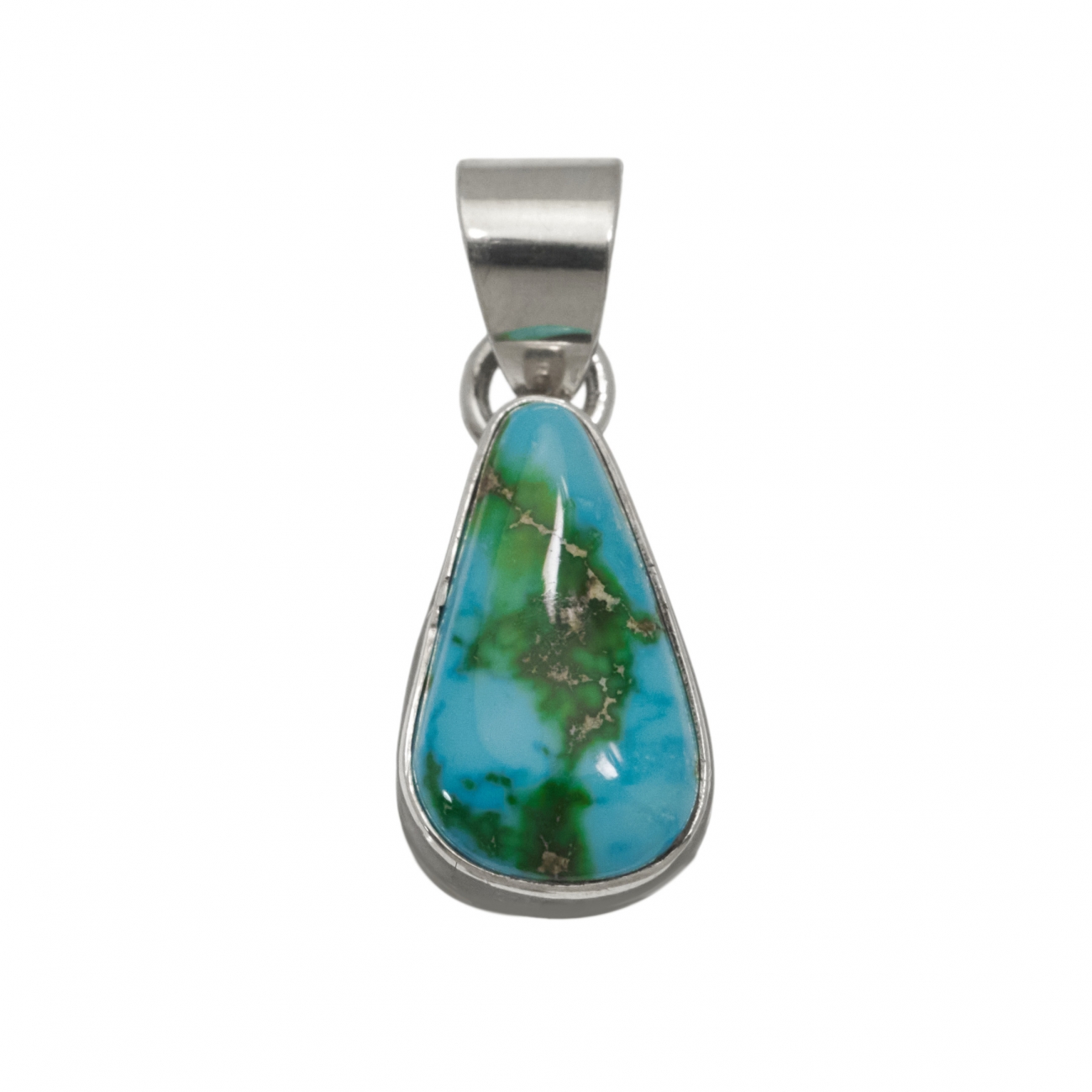 Navajo pendant in turquoise and silver PE584 - Harpo Paris