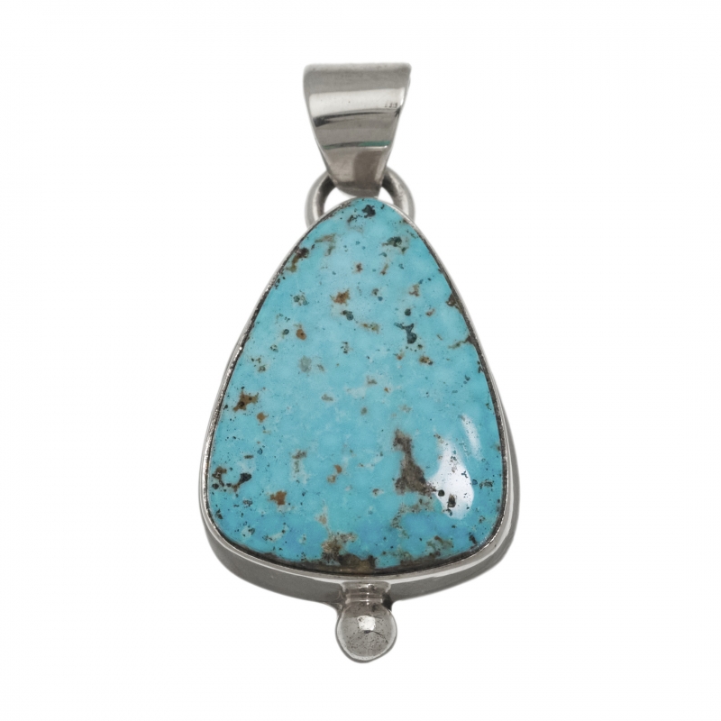 Navajo pendant in turquoise and silver PE586 - Harpo Paris