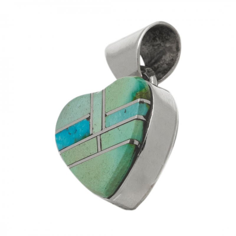 Navajo pendant in turquoise and silver PE575 - Harpo Paris