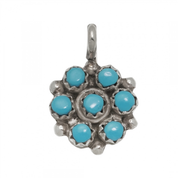 Pendentif Cactus Flower sertie de turquoises PE578 - Harpo Paris