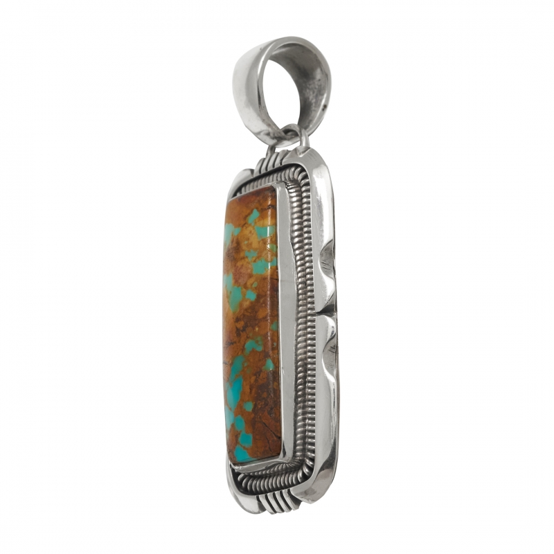 Turquoise and silver pendant PE589 - Harpo Paris