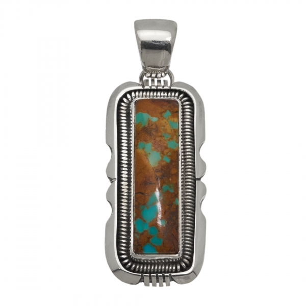 Turquoise and silver pendant PE589 - Harpo Paris