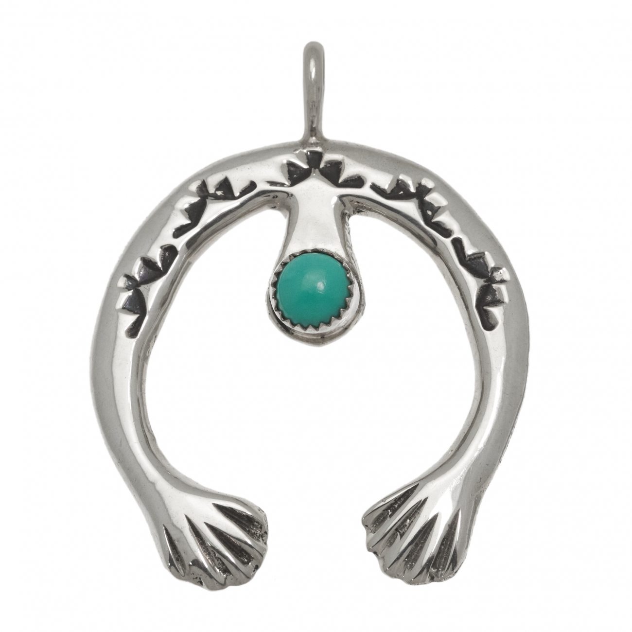 Naja turquoise and silver pendant PE580 - Harpo Paris