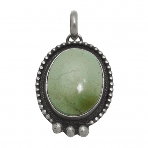 Pendentif fait d'une turquoise sur argent PE588 - Harpo Paris