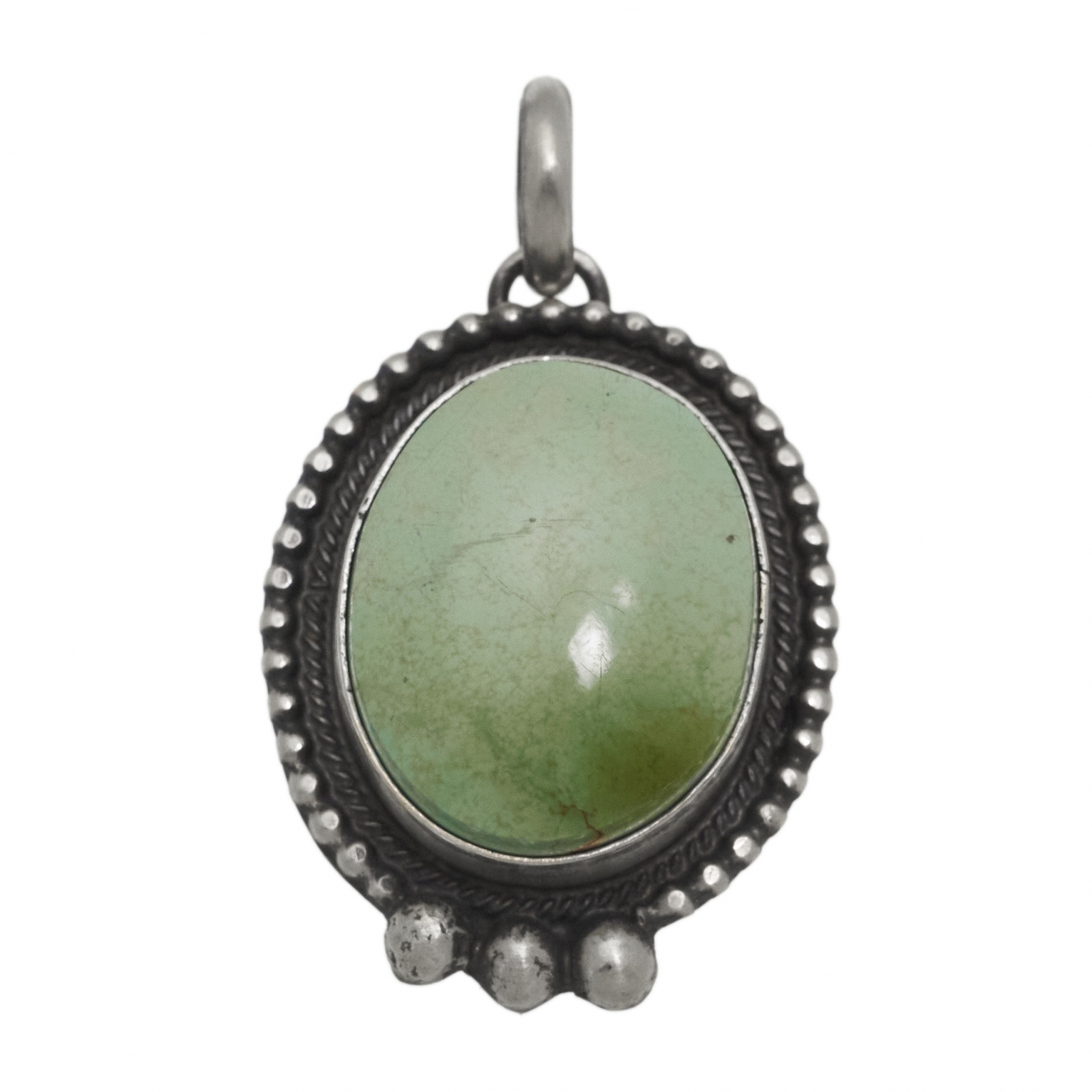 Pendentif fait d'une turquoise sur argent PE588 - Harpo Paris